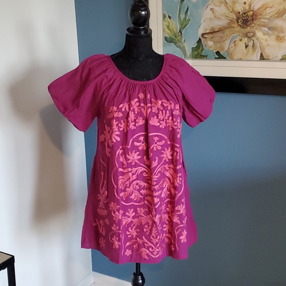 Free People Fiona Embroidered Mini Dress NWT